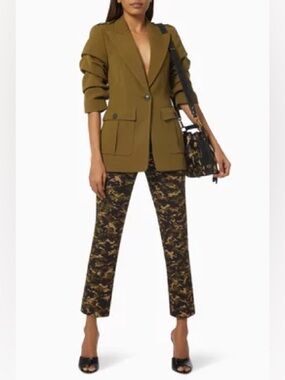 MICHAEL KORS COLLECTION CAMOUFLAGE TAILORED PANTS — SIZE 10